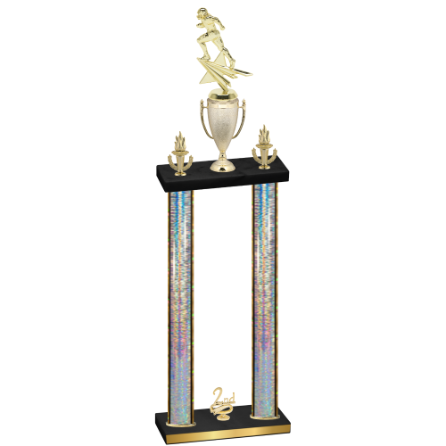 Double Silver Glacier Second Place Football Trophy