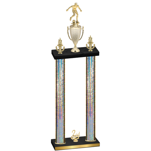 Double Silver Glacier Second Place Soccer Trophy