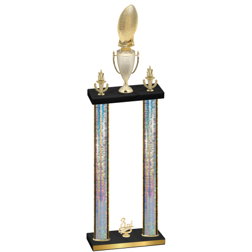 Double Silver Glacier Third Place Football Trophy