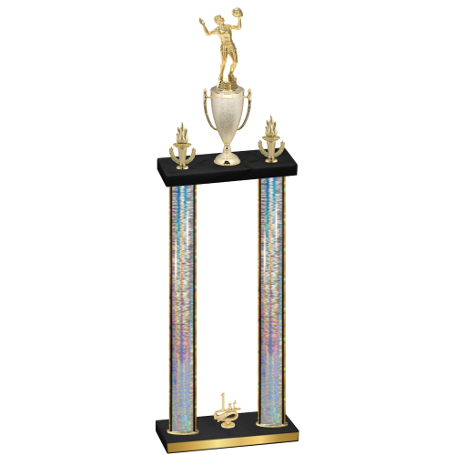 Double Silver Glacier First Place Volleyball Trophy