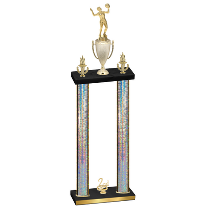 Double Silver Glacier Second Place Volleyball Trophy