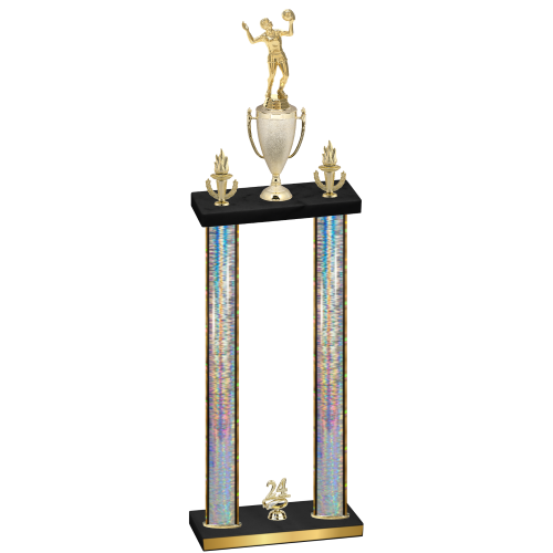 Double Silver Glacier Year Volleyball Trophy