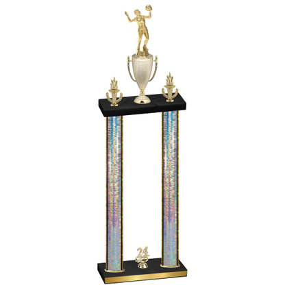 Double Silver Glacier Year Volleyball Trophy