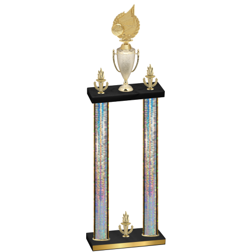 Double Silver Glacier Victory Volleyball Trophy