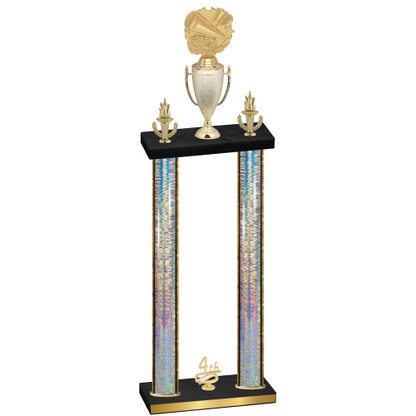 Double Silver Glacier Fourth Place Cheerleading Trophy