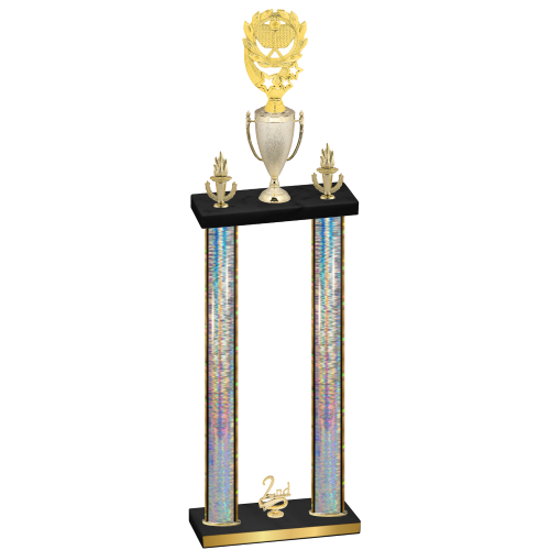 Double Silver Glacier Second Place Pickleball Trophy