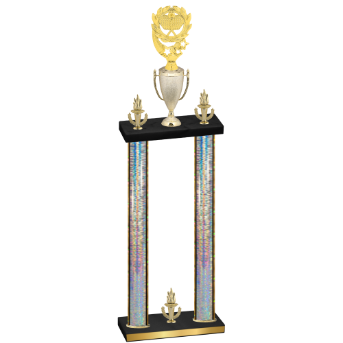 Double Silver Glacier Victory Pickleball Trophy