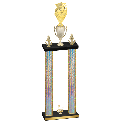 Double Silver Glacier Third Place Pickleball Trophy