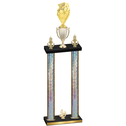 Double Silver Glacier Fourth Place Pickleball Trophy