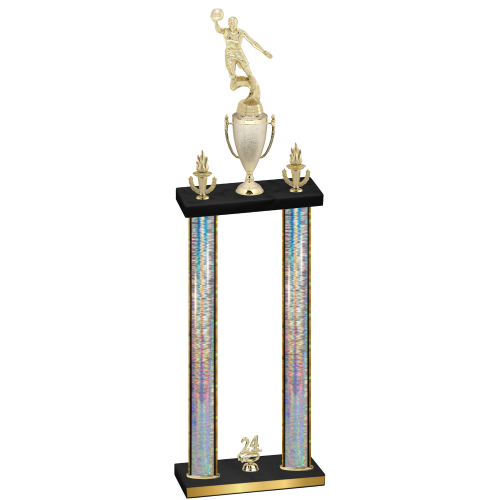 Double Silver Glacier Year Basketball Trophy
