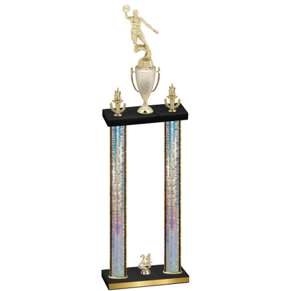 Double Silver Glacier Year Basketball Trophy