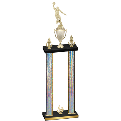Double Silver Glacier Fourth Place Basketball Trophy