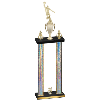 Double Silver Glacier Year Basketball Trophy