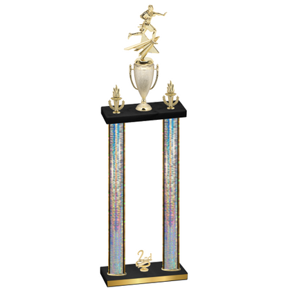 Double Silver Glacier Second Place Flag Football Trophy