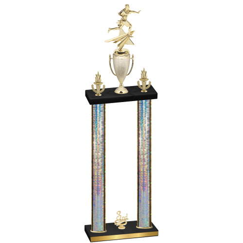 Double Silver Glacier Third Place Flag Football Trophy