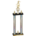 Double Silver Glacier Victory Flag Football Trophy