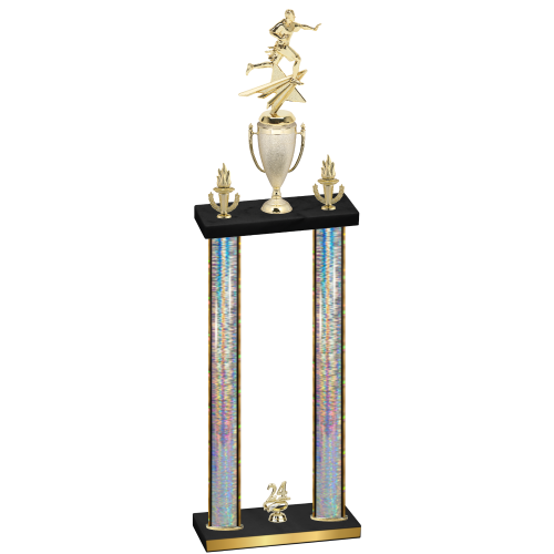 Double Silver Glacier Year Flag Football Trophy