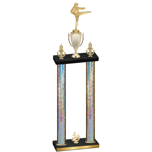 Double Silver Glacier Fourth Place Karate Trophy