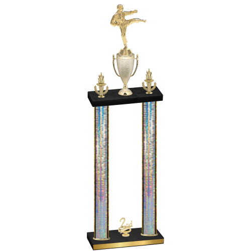Double Silver Glacier Second Place Karate Trophy
