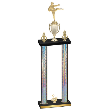 Double Silver Glacier Second Place Karate Trophy