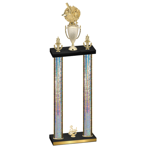Double Silver Glacier Third Place Baseball Trophy