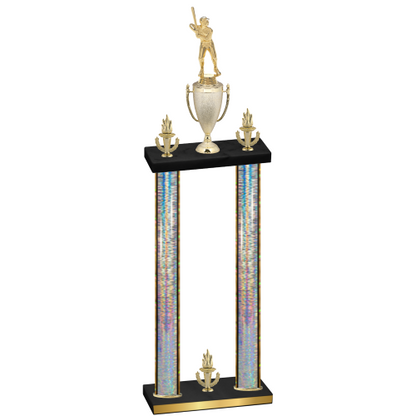 Double Silver Glacier Victory Baseball Trophy
