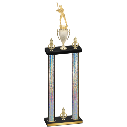 Double Silver Glacier Victory Softball Trophy