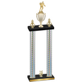 Double Silver Carbon Fiber Year Rugby Trophy