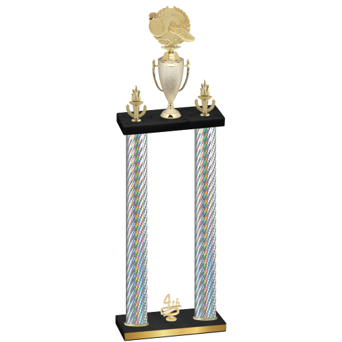 Double Silver Carbon Fiber Fourth Place Running Trophy