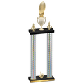 Double Silver Carbon Fiber First Place Football Trophy