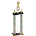 Double Silver Carbon Fiber Victory Football Trophy