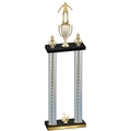 Double Silver Carbon Fiber Third Place Wrestling Trophy