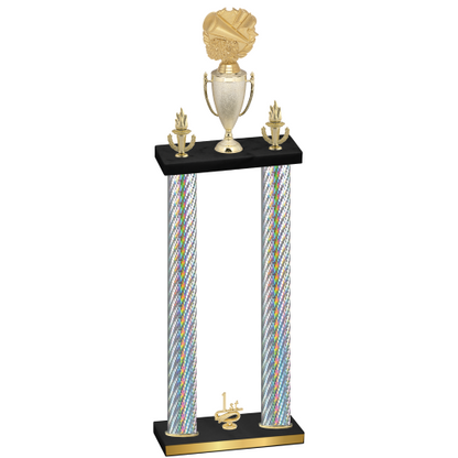 Double Silver Carbon Fiber First Place Cheerleading Trophy