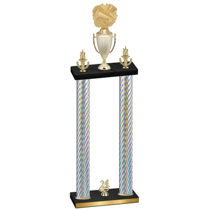 Double Silver Carbon Fiber Year Cheerleading Trophy