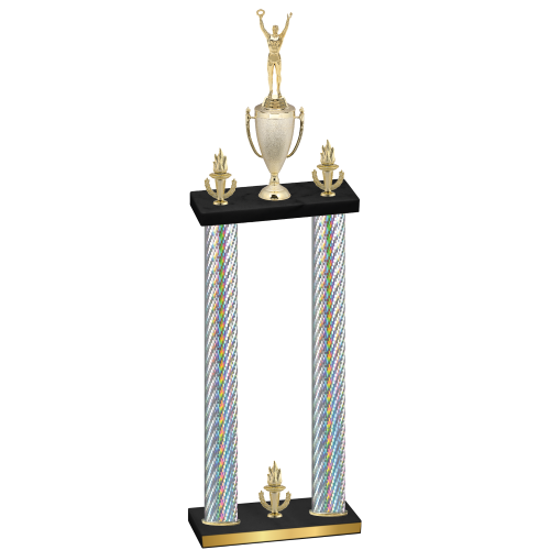 Double Silver Carbon Fiber Victory Victory Trophy