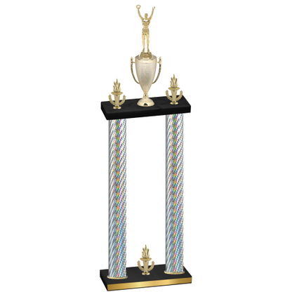 Double Silver Carbon Fiber Victory Victory Trophy
