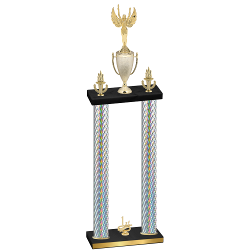 Double Silver Carbon Fiber First Place Victory Trophy