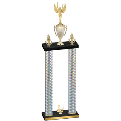 Double Silver Carbon Fiber Third Place Victory Trophy