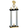 Double Silver Carbon Fiber Victory Basketball Trophy
