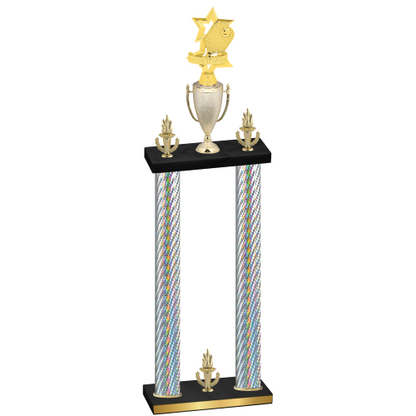 Double Silver Carbon Fiber Victory Pickleball Trophy
