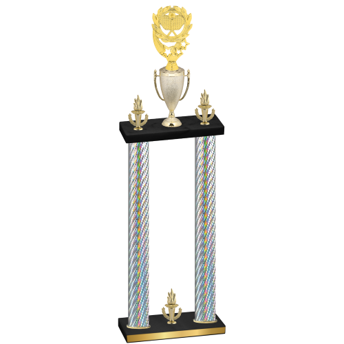 Double Silver Carbon Fiber Victory Pickleball Trophy