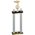 Double Silver Carbon Fiber Fourth Place Cars Trophy