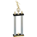 Double Silver Carbon Fiber Second Place Basketball Trophy