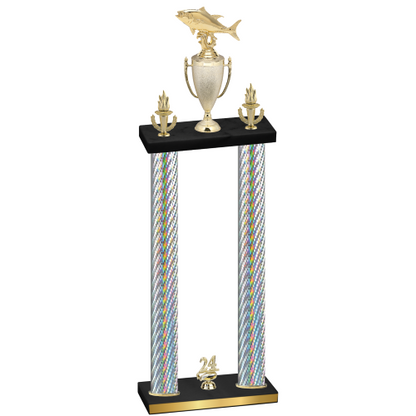 Double Silver Carbon Fiber Year Fishing Trophy