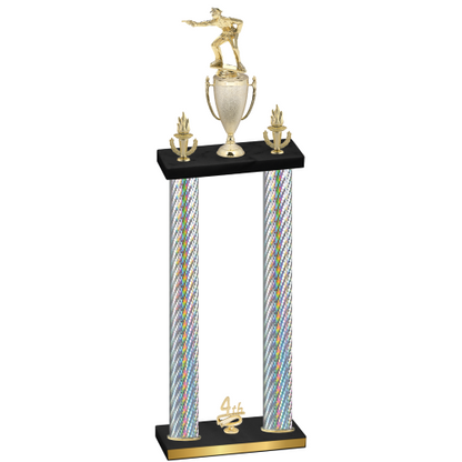 Double Silver Carbon Fiber Fourth Place Shooter Trophy