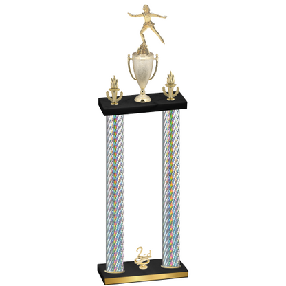 Double Silver Carbon Fiber Second Place Skater Trophy