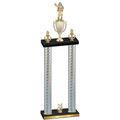 Double Silver Carbon Fiber Year Holiday Trophy