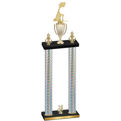 Double Silver Carbon Fiber Year Golf Trophy