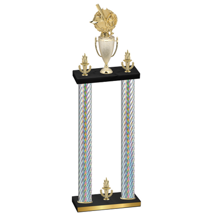 Double Silver Carbon Fiber Victory Baseball Trophy
