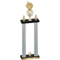 Double Silver Carbon Fiber Year Baseball Trophy